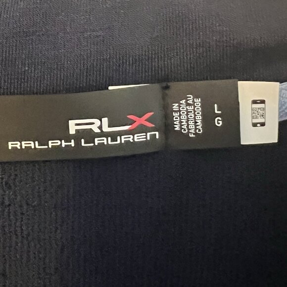 RLX Ralph Lauren Men’s GOLF Hybrid Mockneck Jacket Wool Blend Navy Full Zipper - Picture 6 of 16